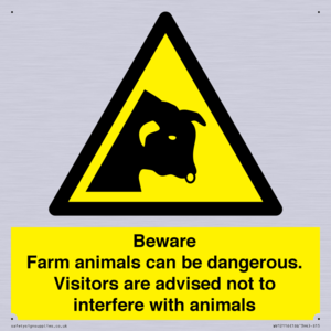 Beware Farm animals can be dangerous. Visitors are advised not to interfere with animals